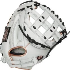 33 Inch Rawlings Liberty Advanced Color Series RLACM33FPRG Women's White/RoseGold/Black Fastpitch Softball Catcher Mitt