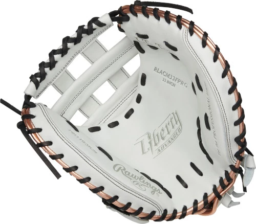 33 Inch Rawlings Liberty Advanced Color Series RLACM33FPRG Women's White/RoseGold/Black Fastpitch Softball Catcher Mitt 4 33 Inch Rawlings Liberty Advanced Color Series RLACM33FPRG Women's White/RoseGold/Black Fastpitch Softball Catcher Mitt - Image 2